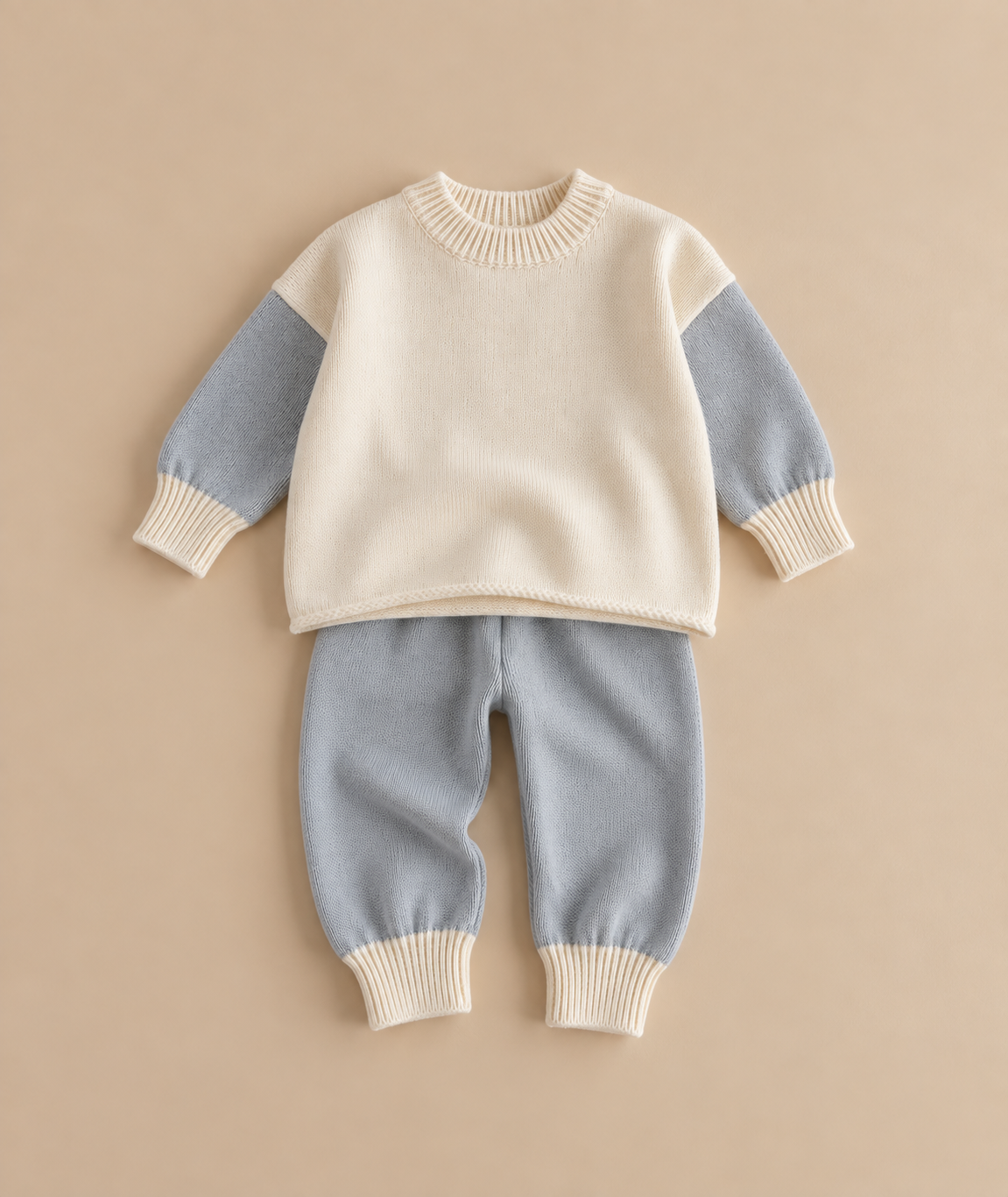 Colourblock knitted outfit