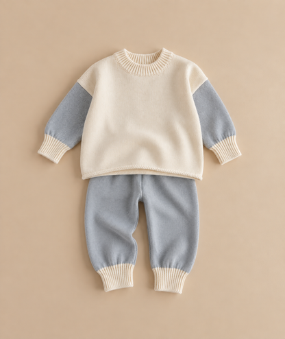 Colourblock knitted outfit