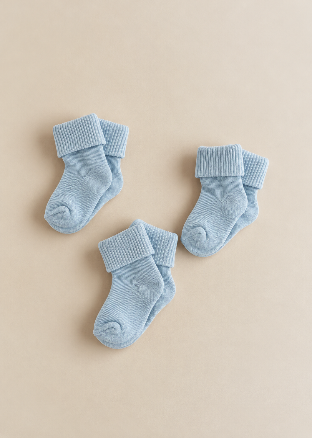 Plain TurnOver Socks 3 Pack