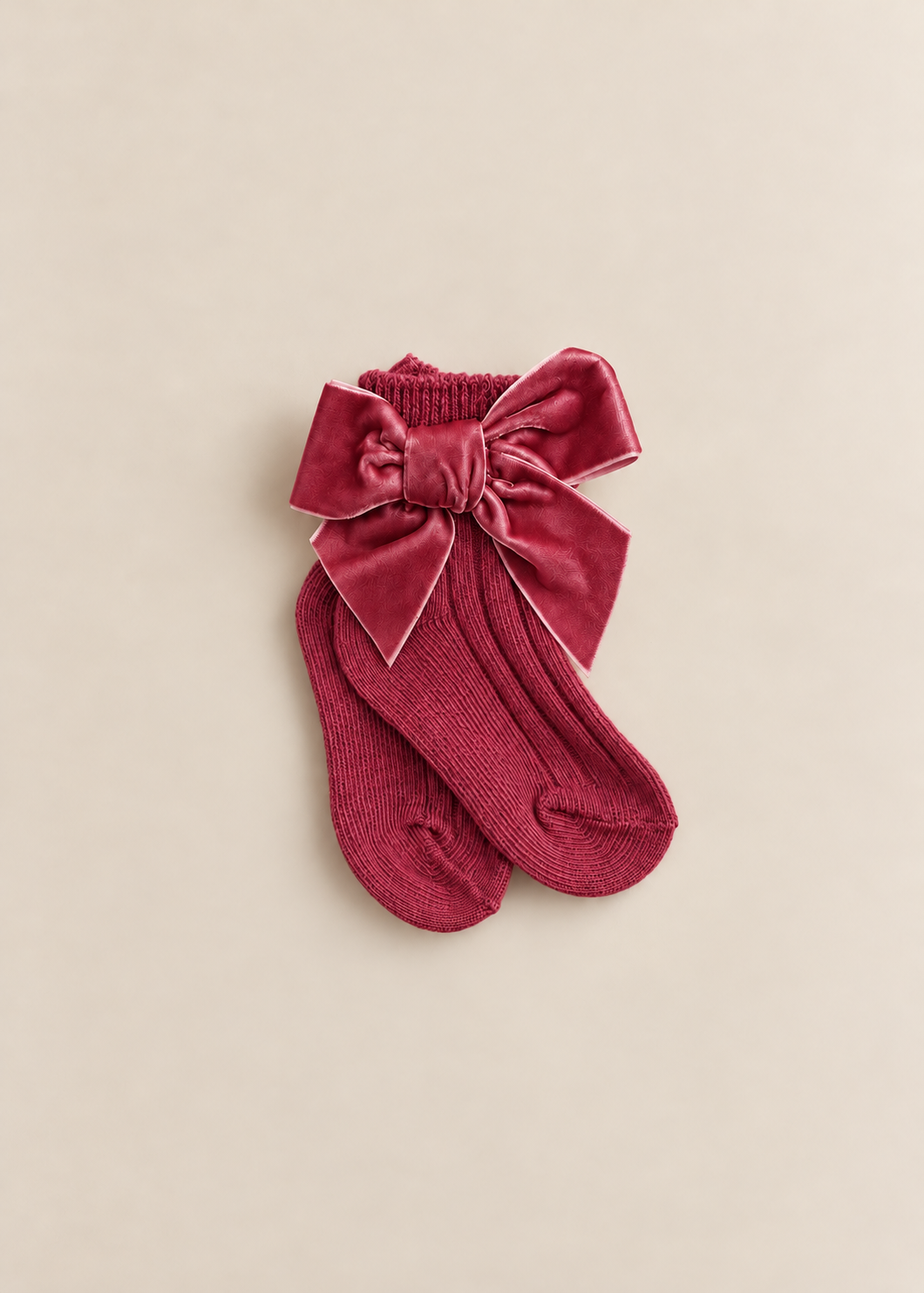Velvet Bow Ankle Socks