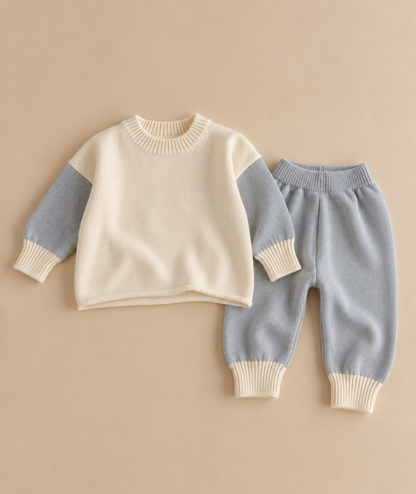 Colourblock knitted outfit