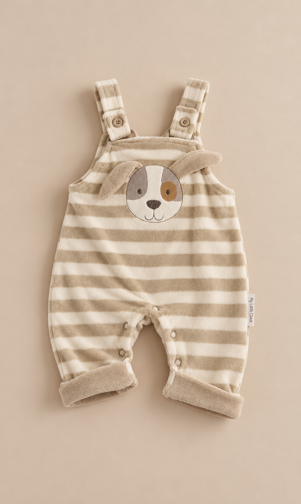 Velour Puppy Dungaree Set