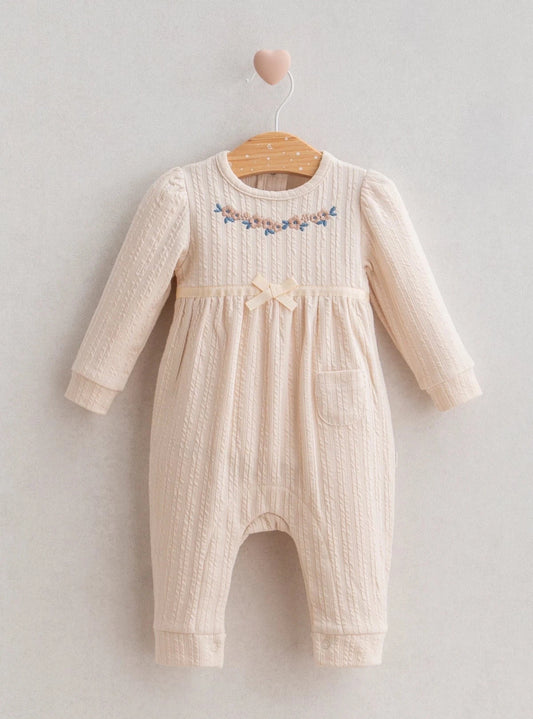 Blooming Flower Ribbed Romper