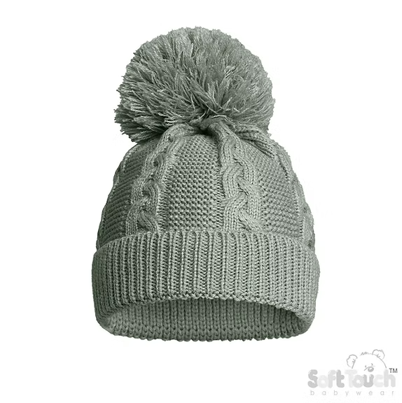 Pom Pom Cable Knit Hat