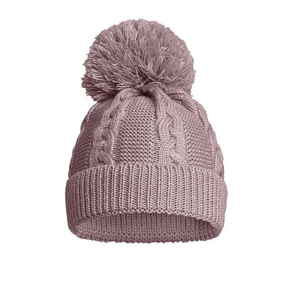 Pom Pom Cable Knit Hat
