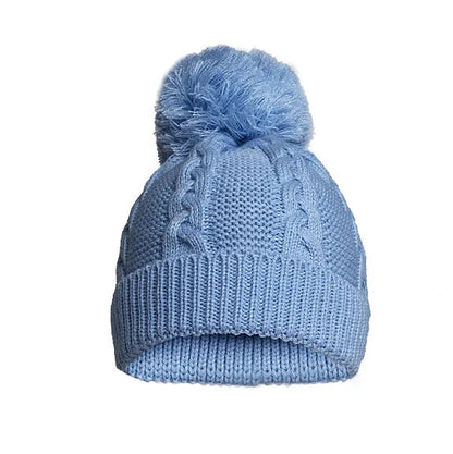 Pom Pom Cable Knit Hat