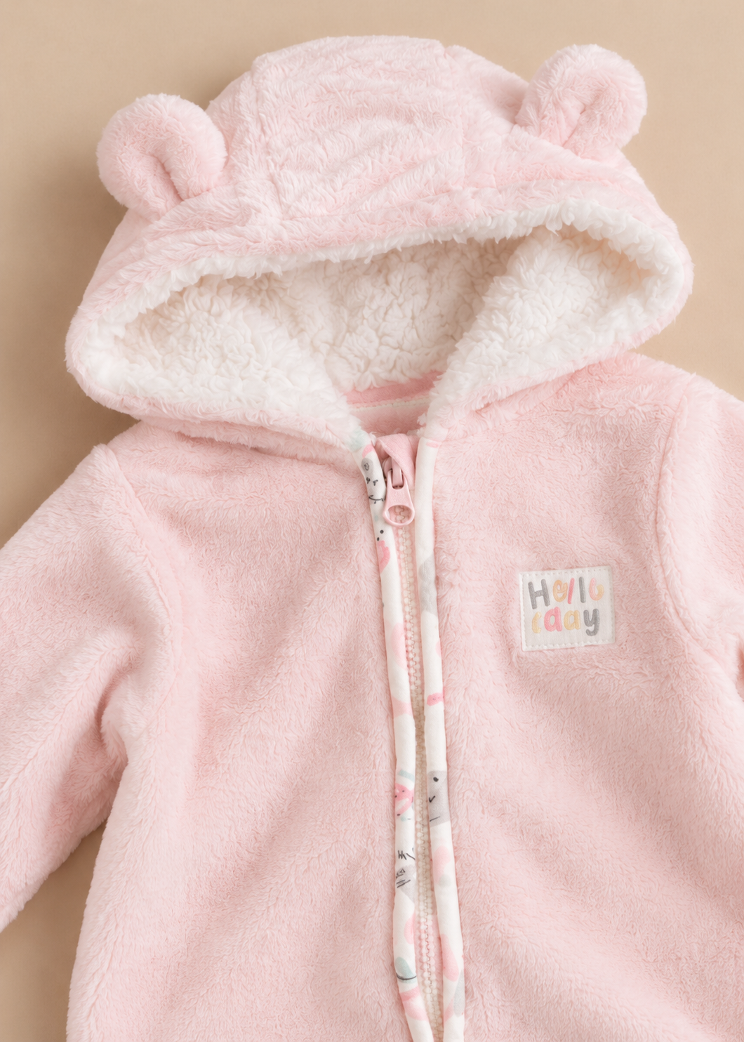 Hello Baby Fluffy Pramsuit