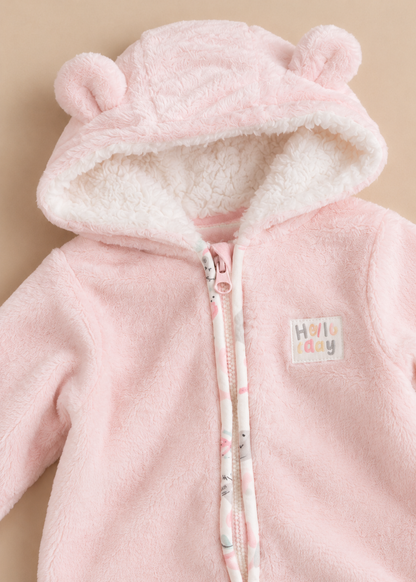 Hello Baby Fluffy Pramsuit
