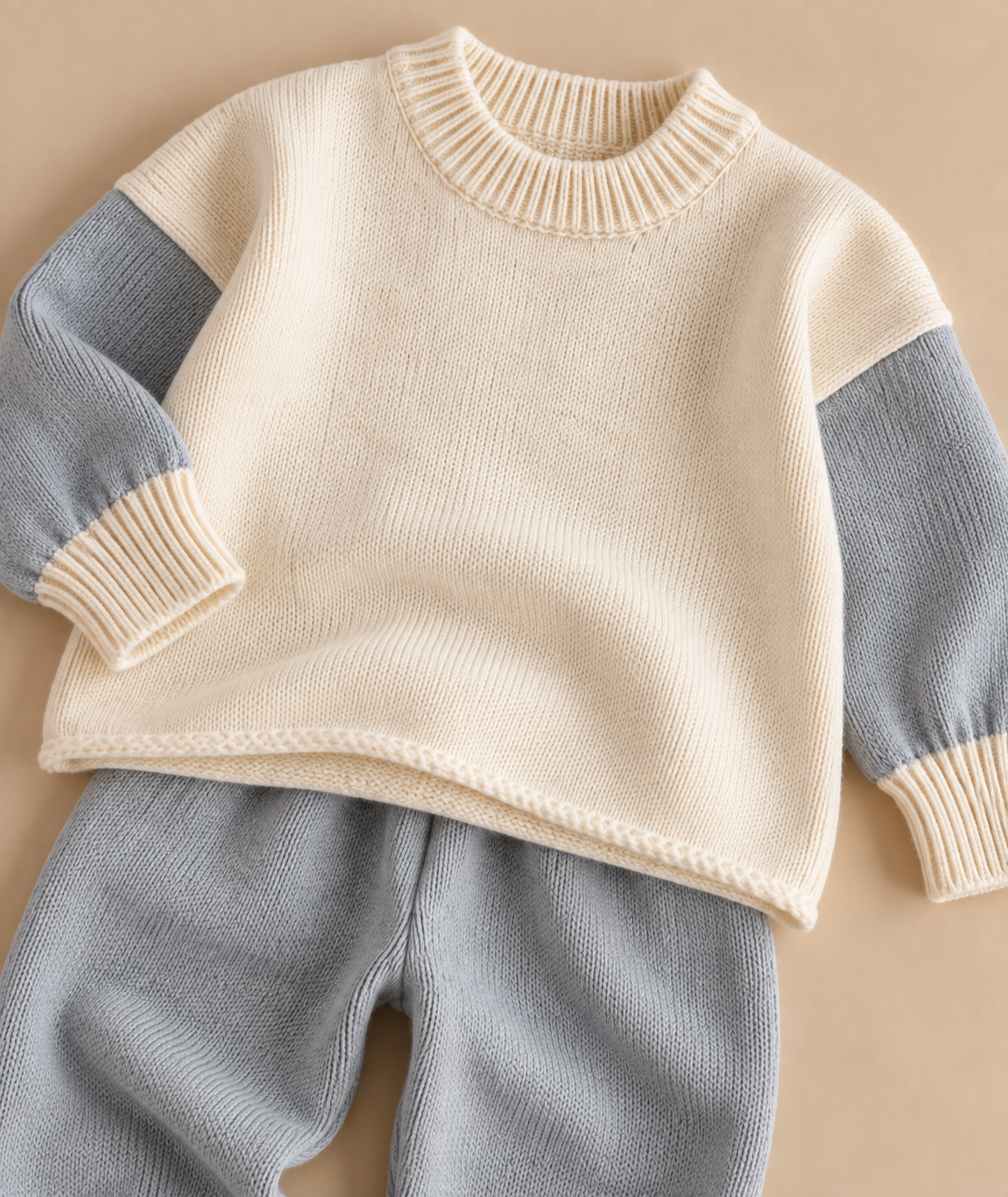 Colourblock knitted outfit