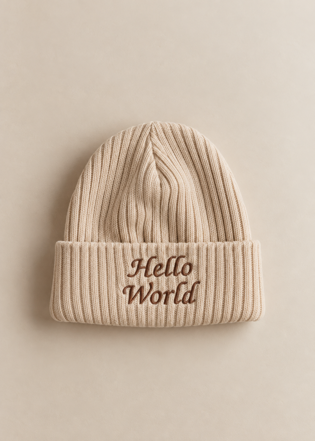 Hello World Embroidered Beanie