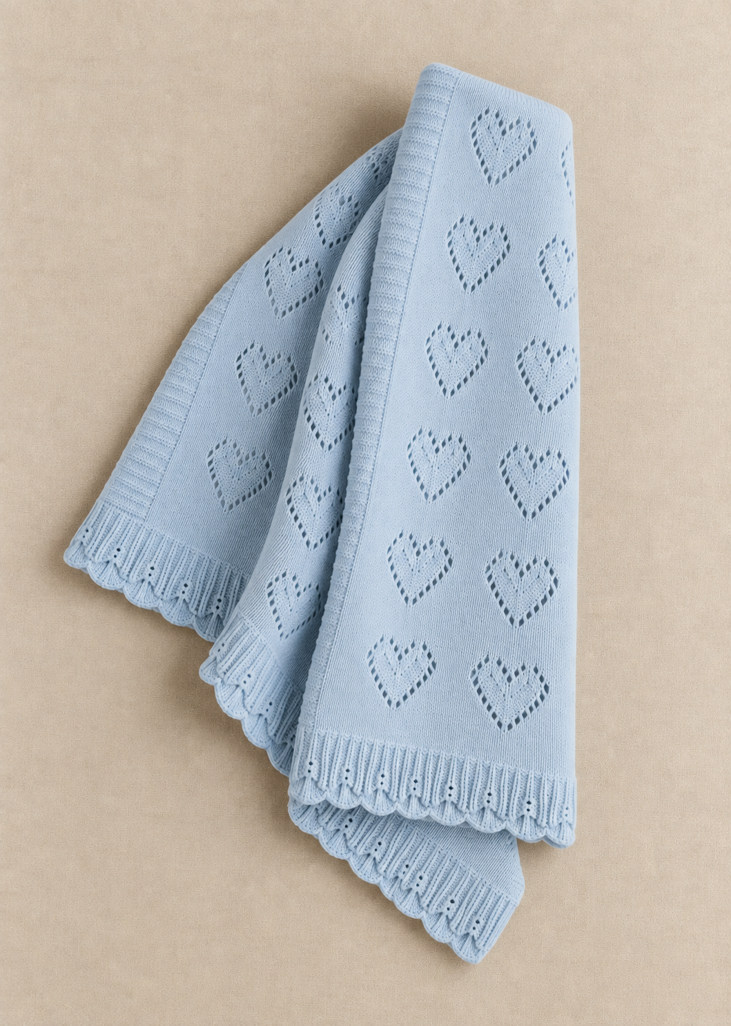 Cotton Pointelle Heart Wrap