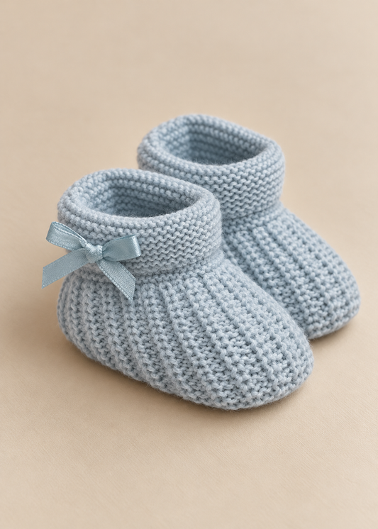 Blue Bow Booties