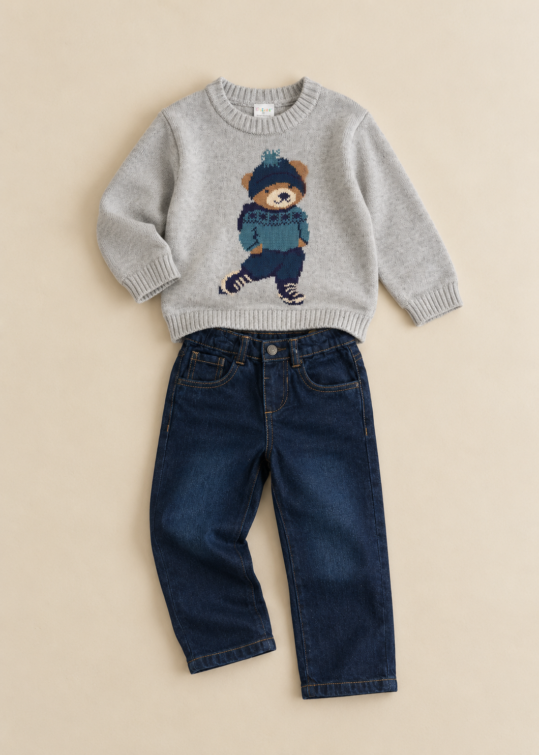 Ice Skater Bear Jeans Set
