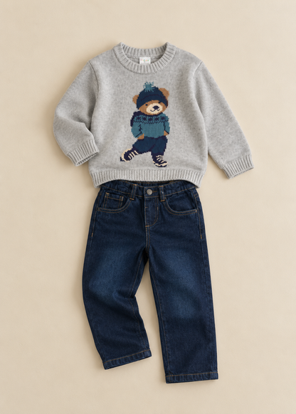 Ice Skater Bear Jeans Set