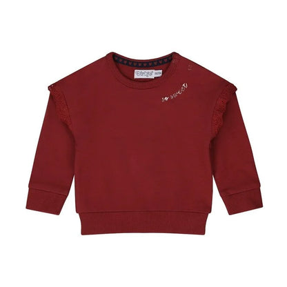 Dark Red Embroidery Jumper