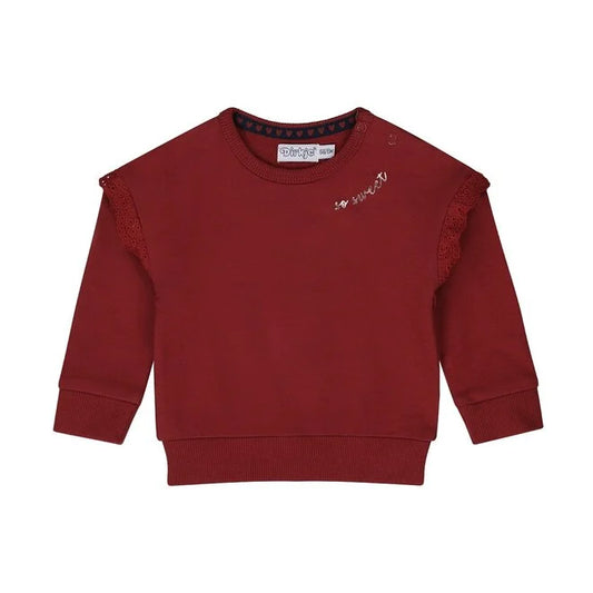 Dark Red Embroidery Jumper