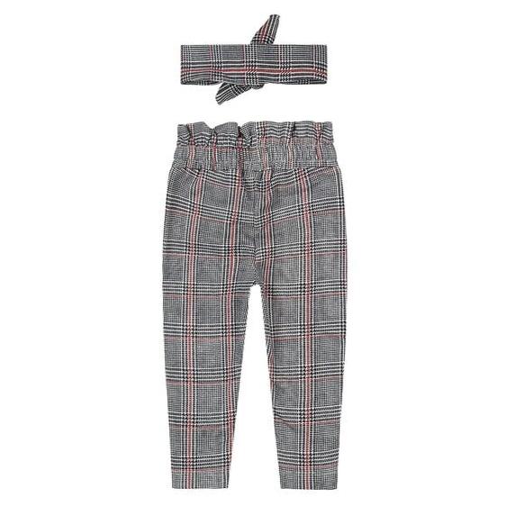 Checked Trousers & Headband Set