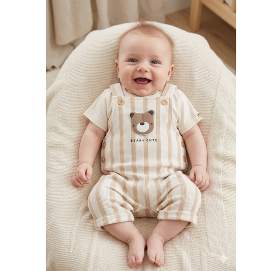 Beary Cute Stripe Dungaree