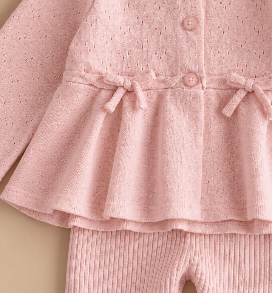 Knit Bow Top & Trousers Set