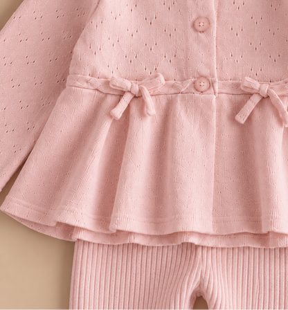 Knit Bow Top & Trousers Set