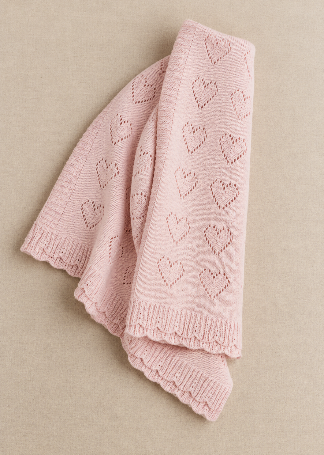 Cotton Pointelle Heart Wrap