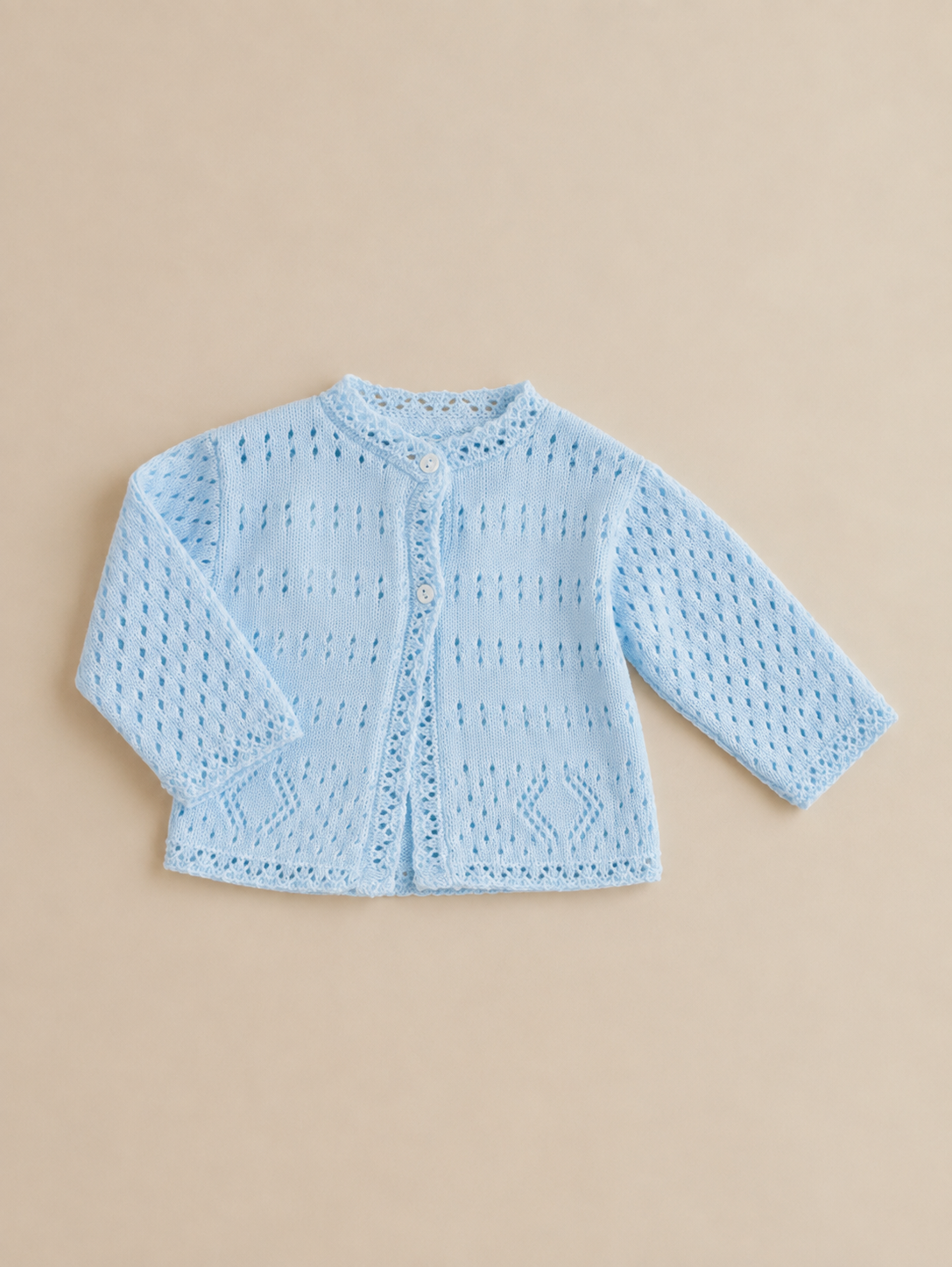 Scalloped Blue Knit Cardigan