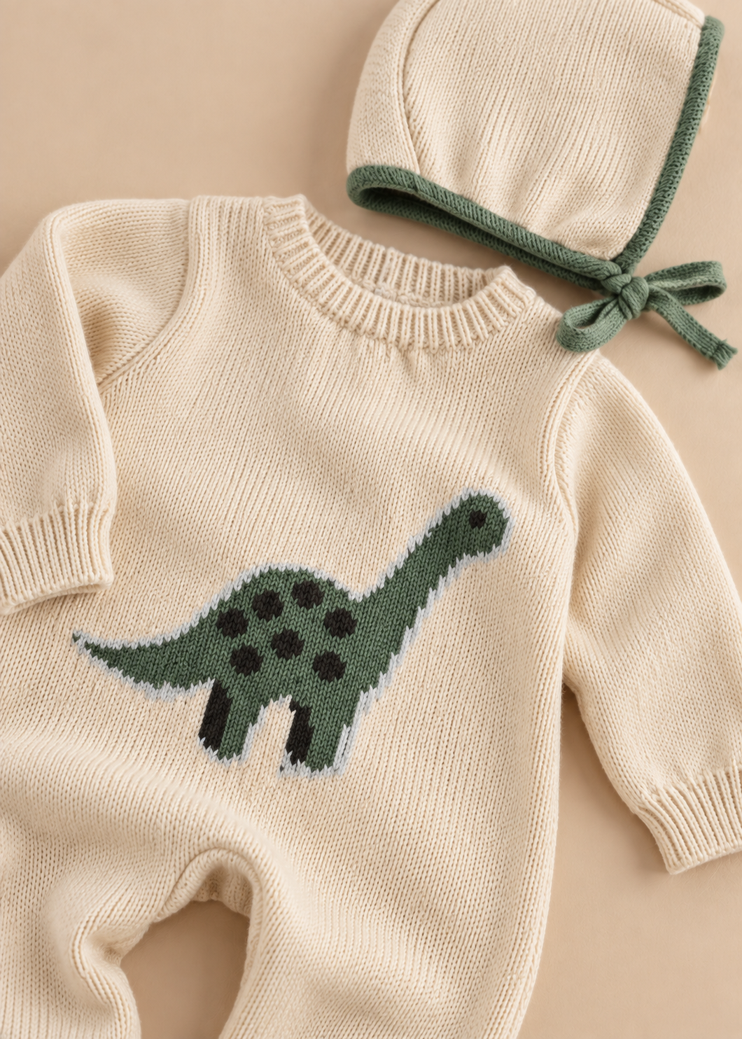 Dino Bonnet Knitted Set