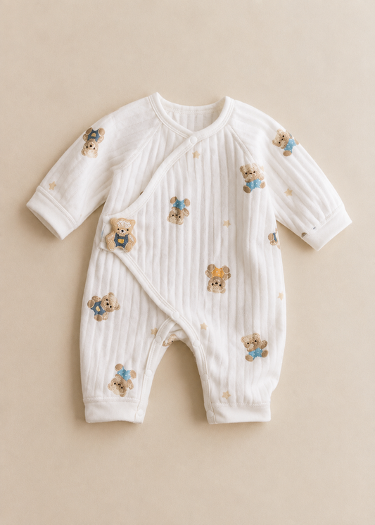 The Charming Bear Boucle Wrap Baby Grow Romper