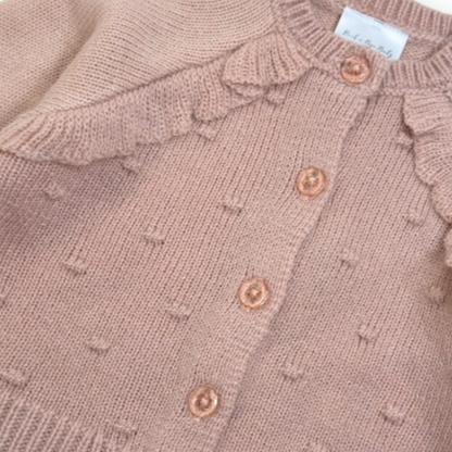 Dusty Pink Button Up Knitted Cardigan