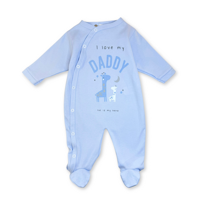 I Love My Daddy Blue Sleep-suit