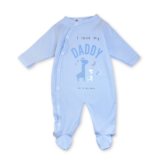I Love My Daddy Blue Sleep-suit