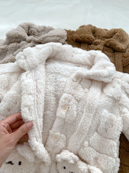 The Fur Bear Lining Fluffy Coat Romper